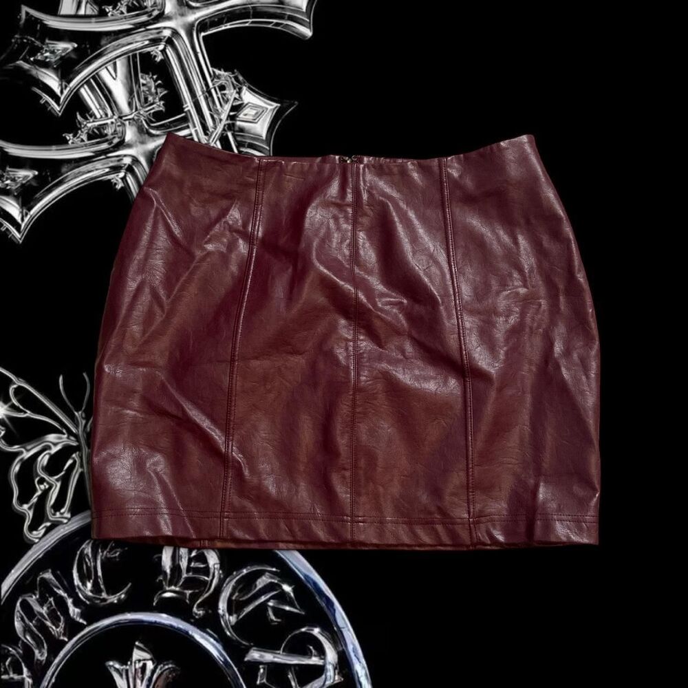 Unbranded Women's Burgundy and Red Skirt